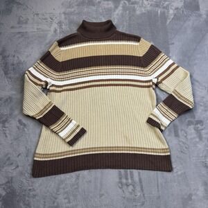 Vintage Venezia Sweater Womens 18/20 XL Striped Knit Ribbed Retro Grandpa
